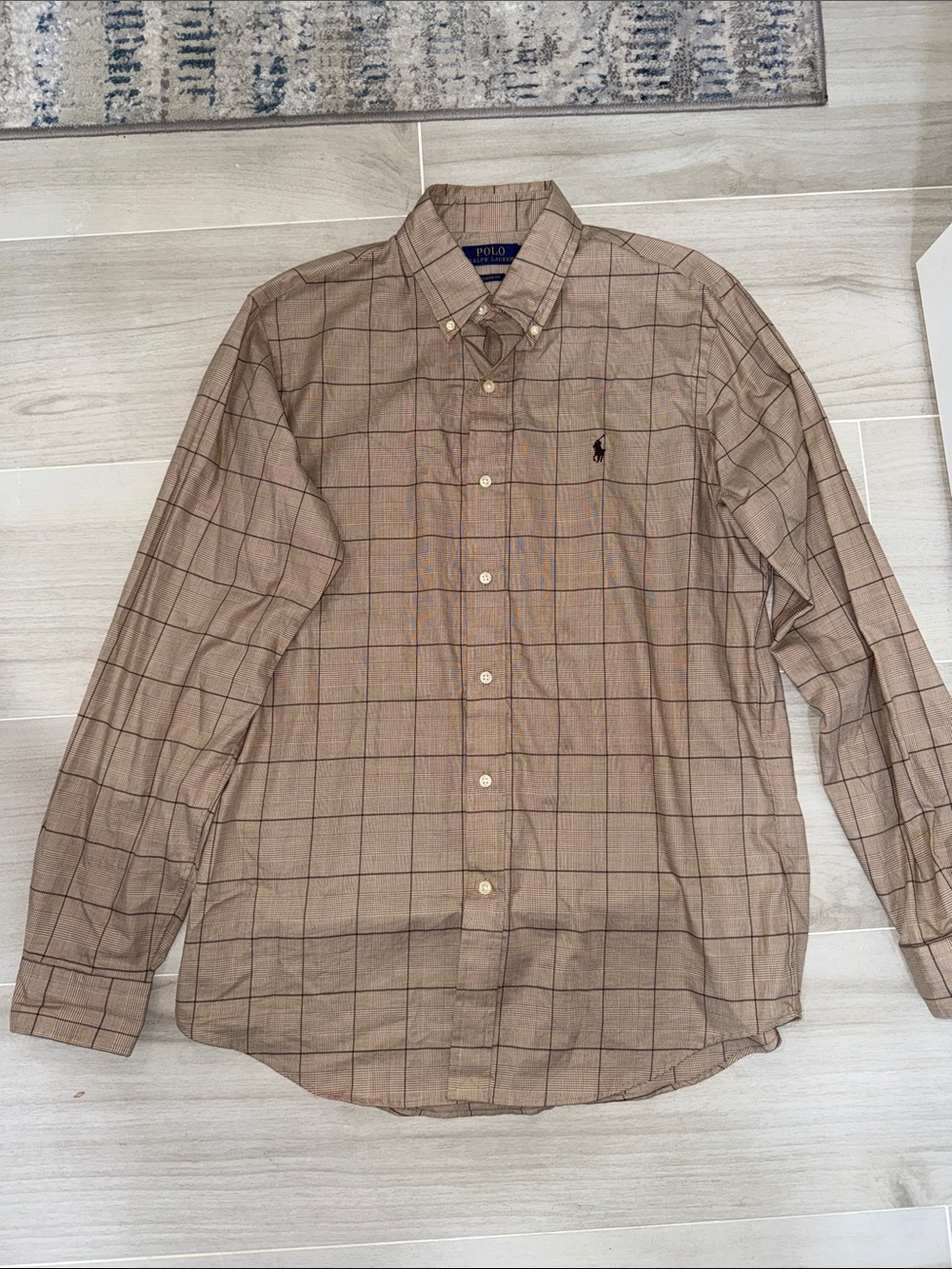 Polo by Ralph Lauren Tan Plaid Button-Down Shirt